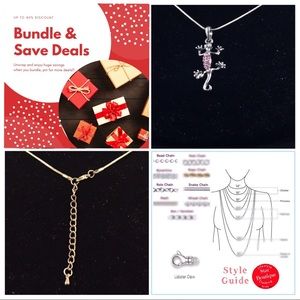 Gecko in Love “stuck on you” pendant & necklace